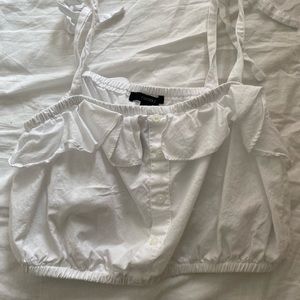 cute dainty white cropped top